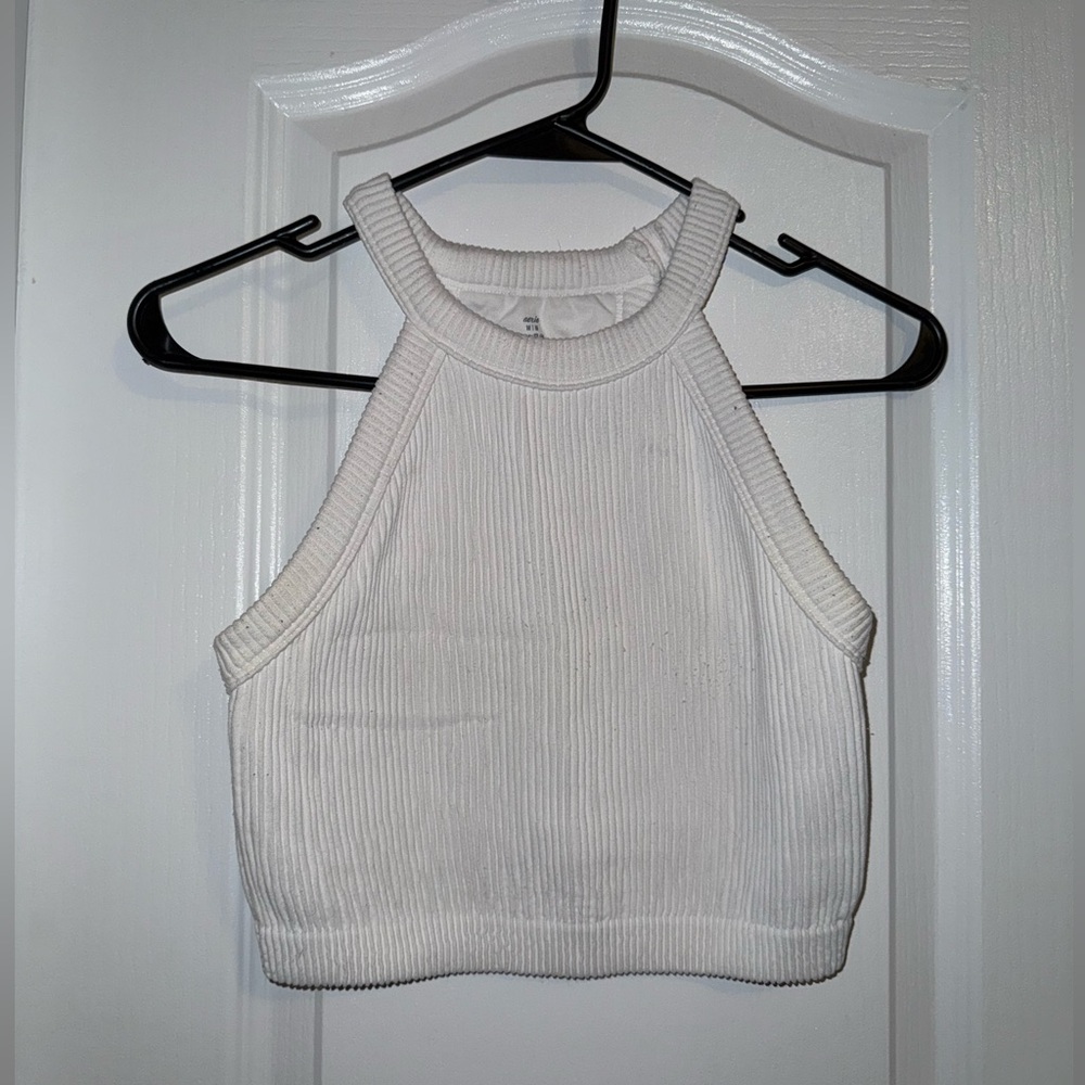 Aerie White Crop Top with Built in Bra